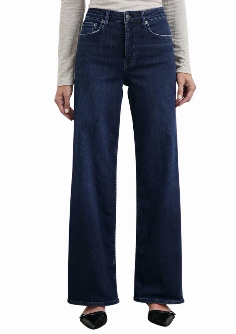 Rails Jeans The Getty High Rise Wide Leg Dark Wash Luxury Cotton Stretch Size 27